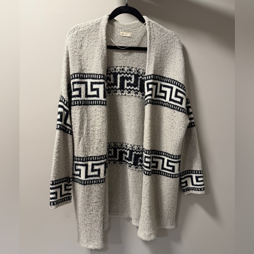 Gentle Fawn Cream and Black Geometric Cardigan